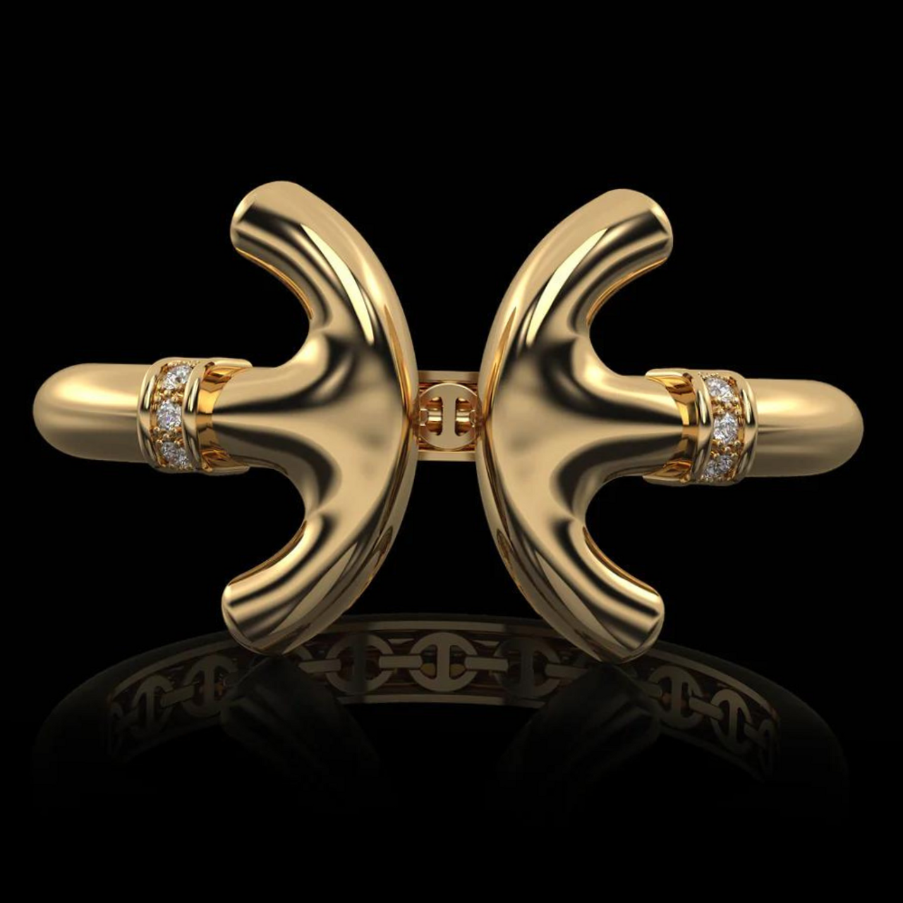 Hoorsenbuhs 18K Gold Revere Cuff with Diamonds