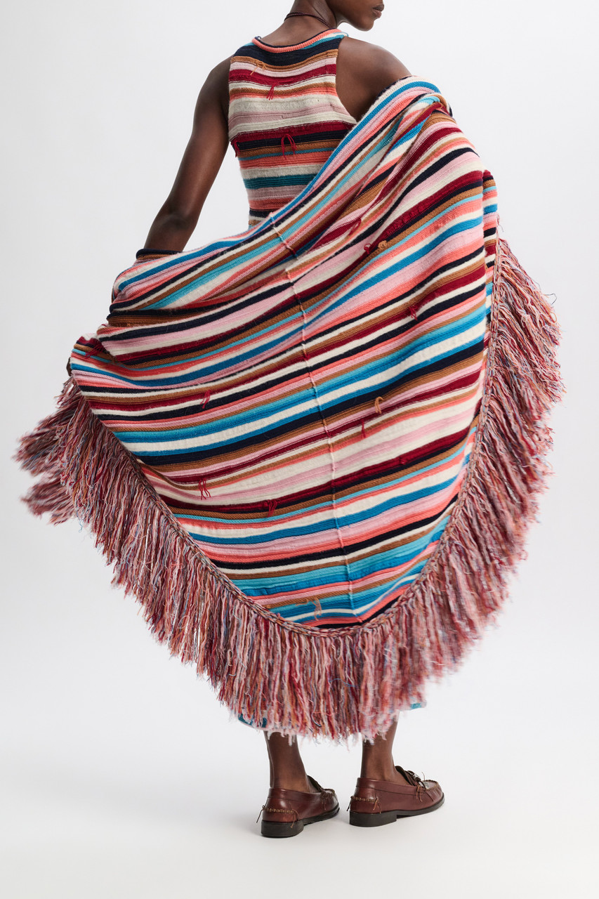 【Dorothee Schumacher】ストライプシルクツイルミディスカート Dorothee Schumacher - Endless Shimmer Navy & Silver Stripe Skirt