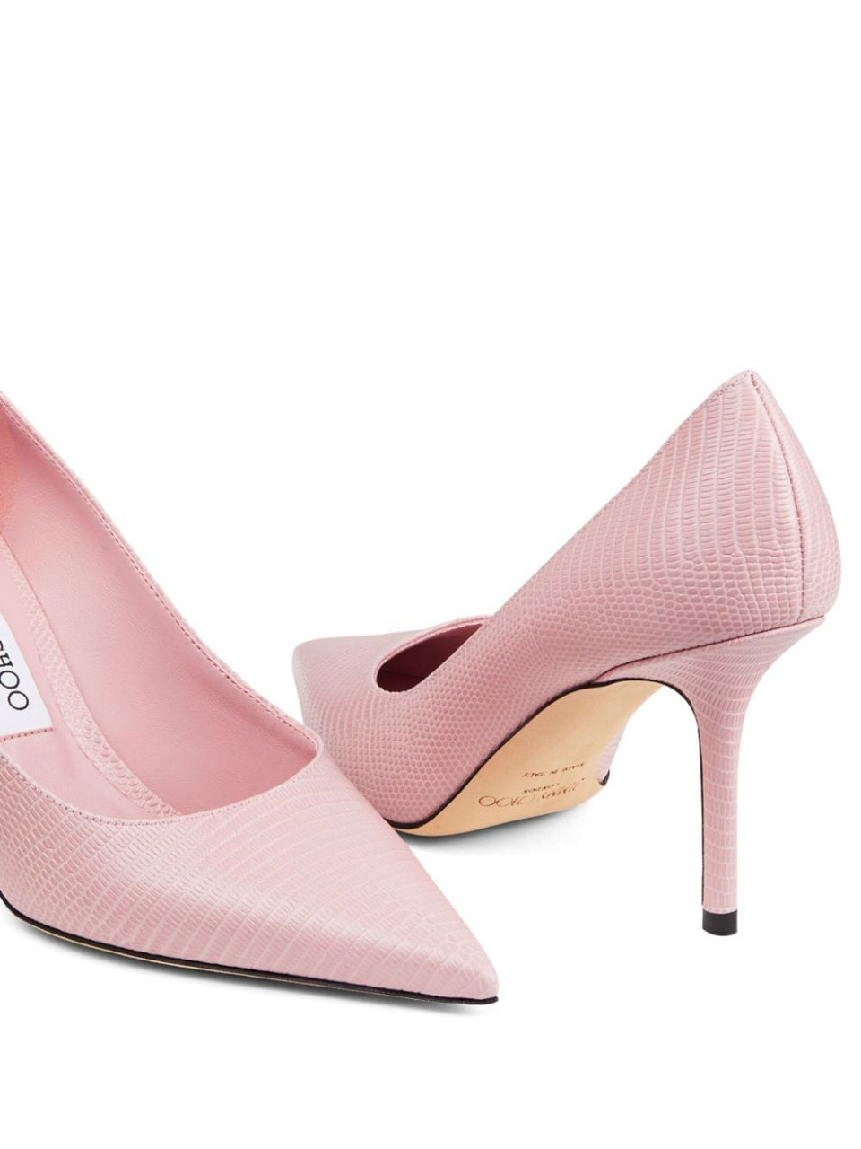 Jimmy Choo Love 85 Leather Printed Pumps in Rose