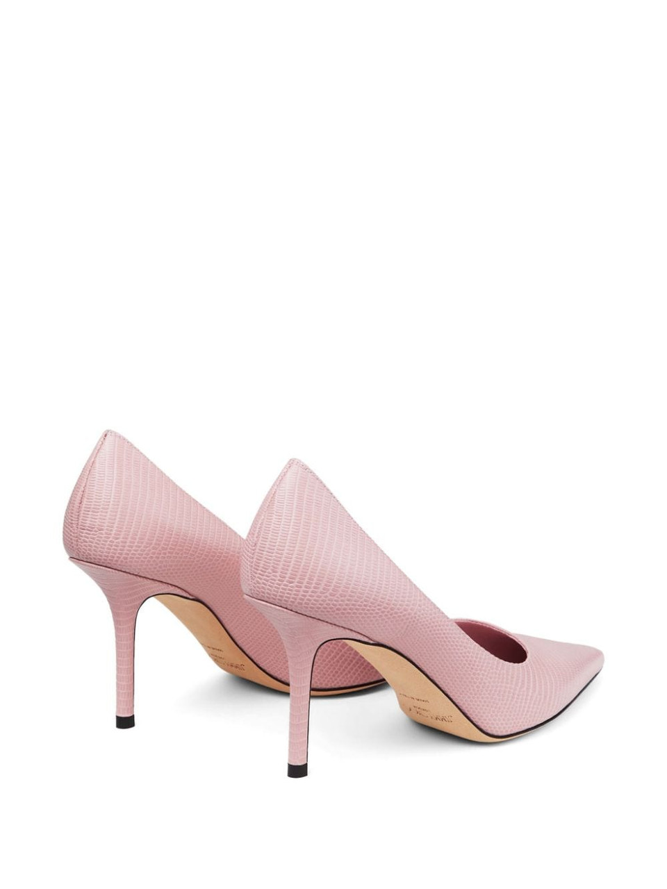 Jimmy Choo Love 85 Leather Printed Pumps in Rose