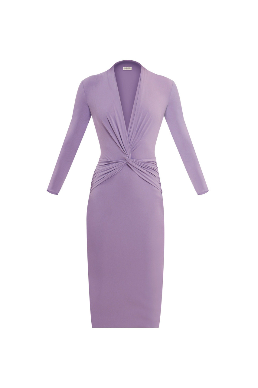 red carpet jersey dress with back neckline Miriam