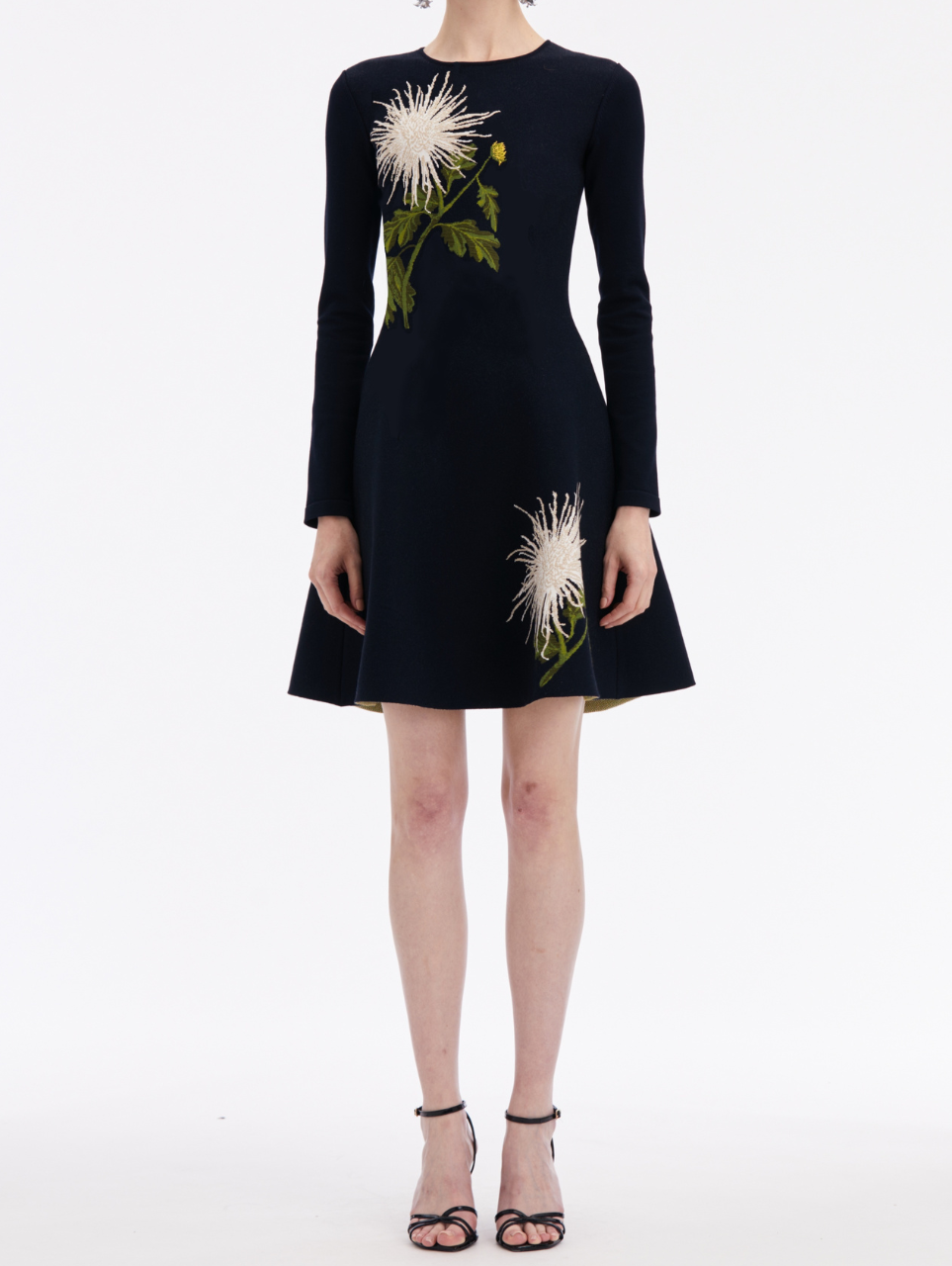 dark blue knitted dress Ramy Brook Linda Wool Blend Sweater Midi Dress in Navy
