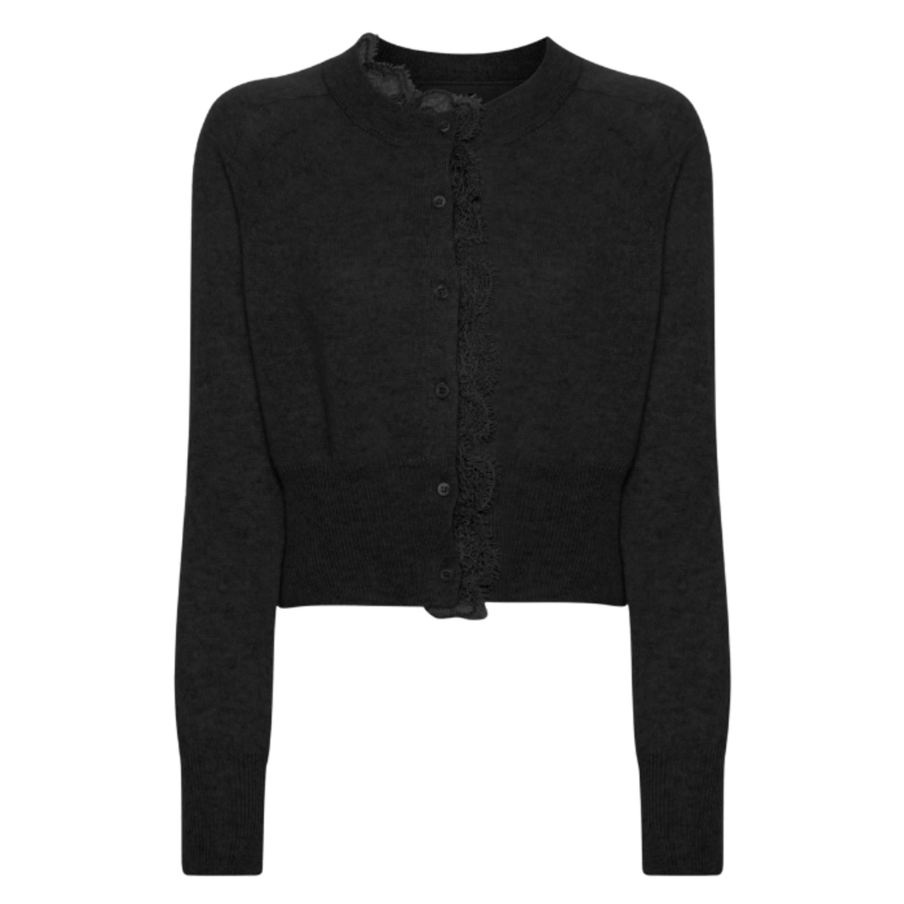 Ermanno Scervino Pure Cashmere Cardigan with Lace Front in