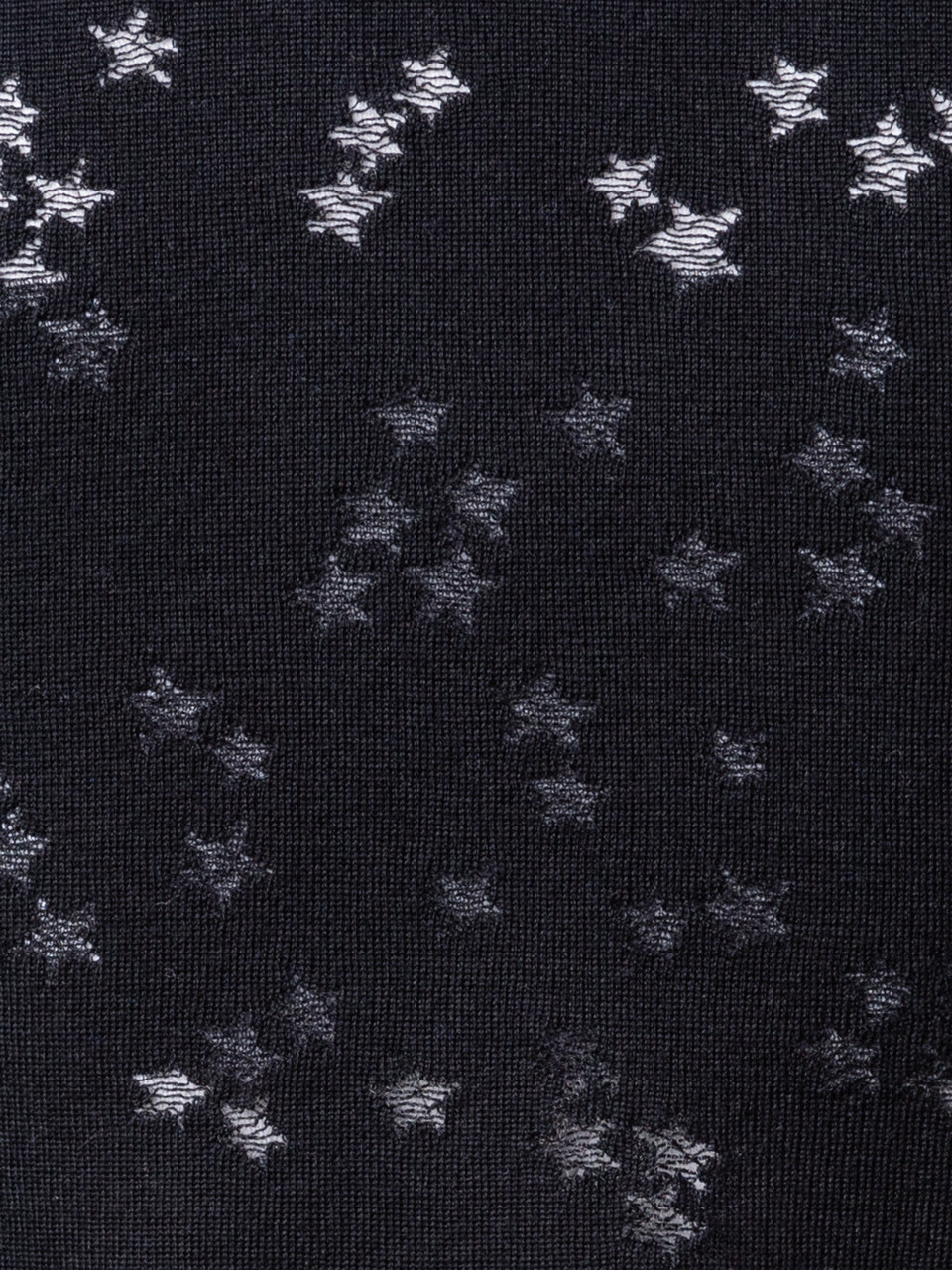 Akris Star Intarsia Wool Silk Knit Top in Black