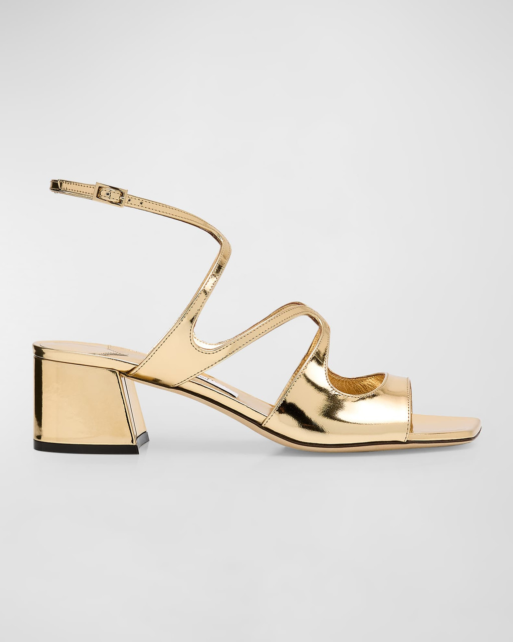 サンダル・ミュール JIMMY CHOO llic leather azilia 45 AZILIA 45 QUI Jimmy Choo Azilia 45 Liquid Metal Leather in Gold