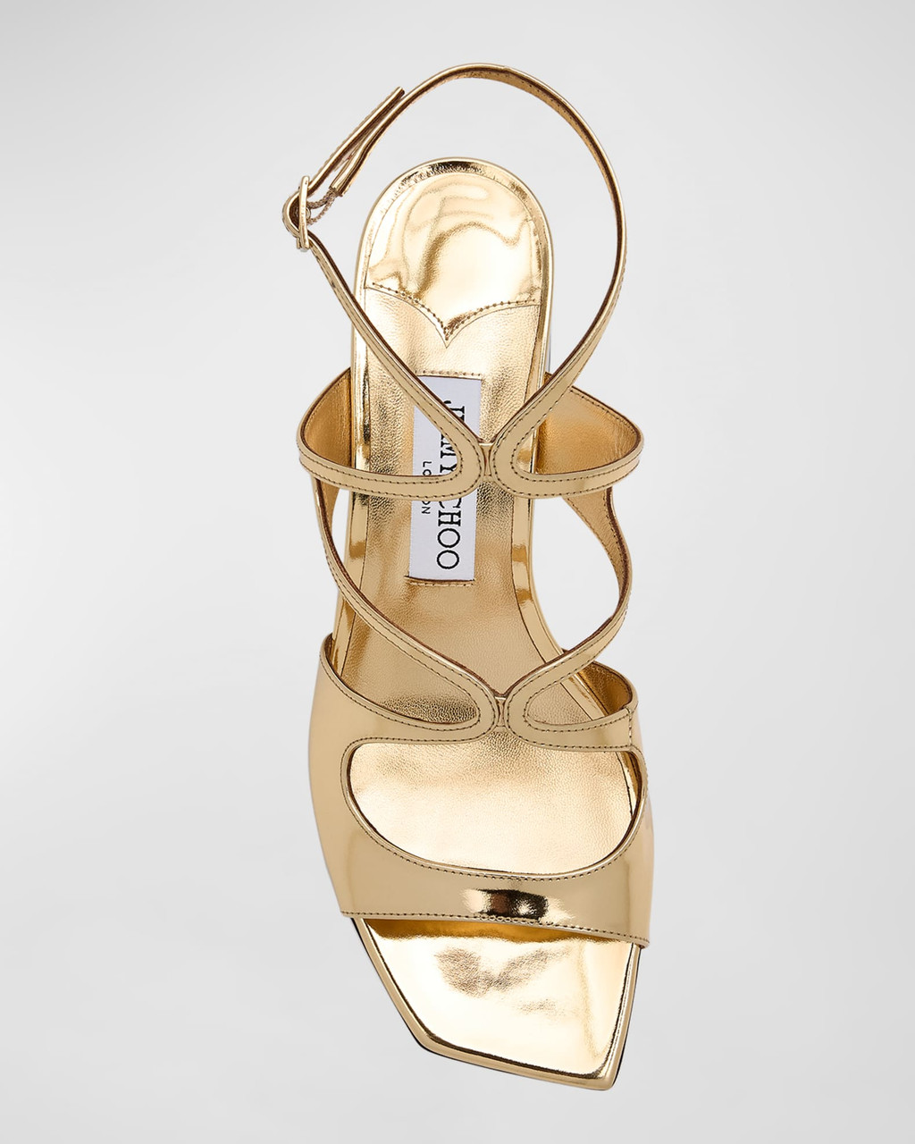 サンダル・ミュール JIMMY CHOO llic leather azilia 45 AZILIA 45 QUI Jimmy Choo Azilia 45 Liquid Metal Leather in Gold