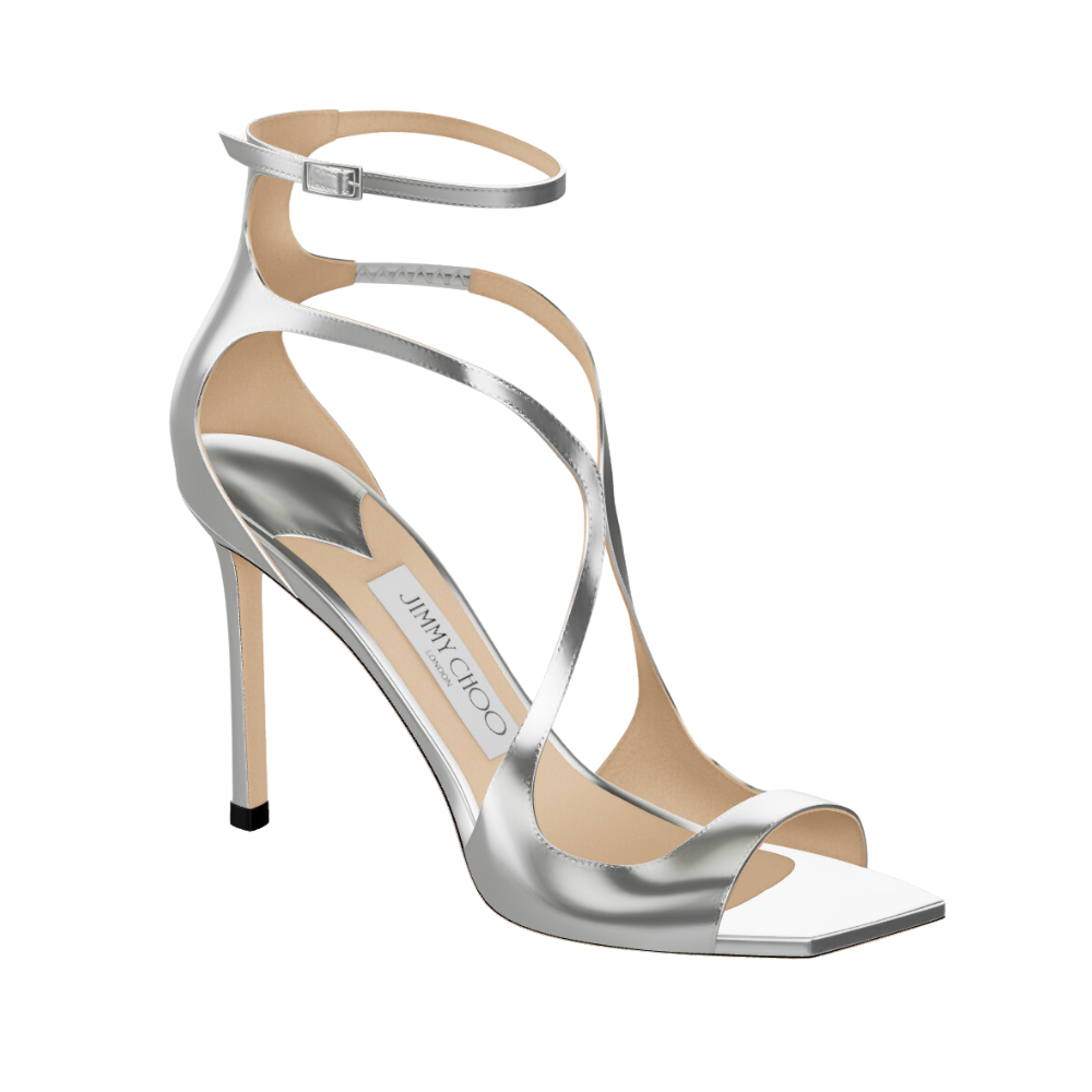 Jimmy Choo Azia Liquid Metal Leather Sandals