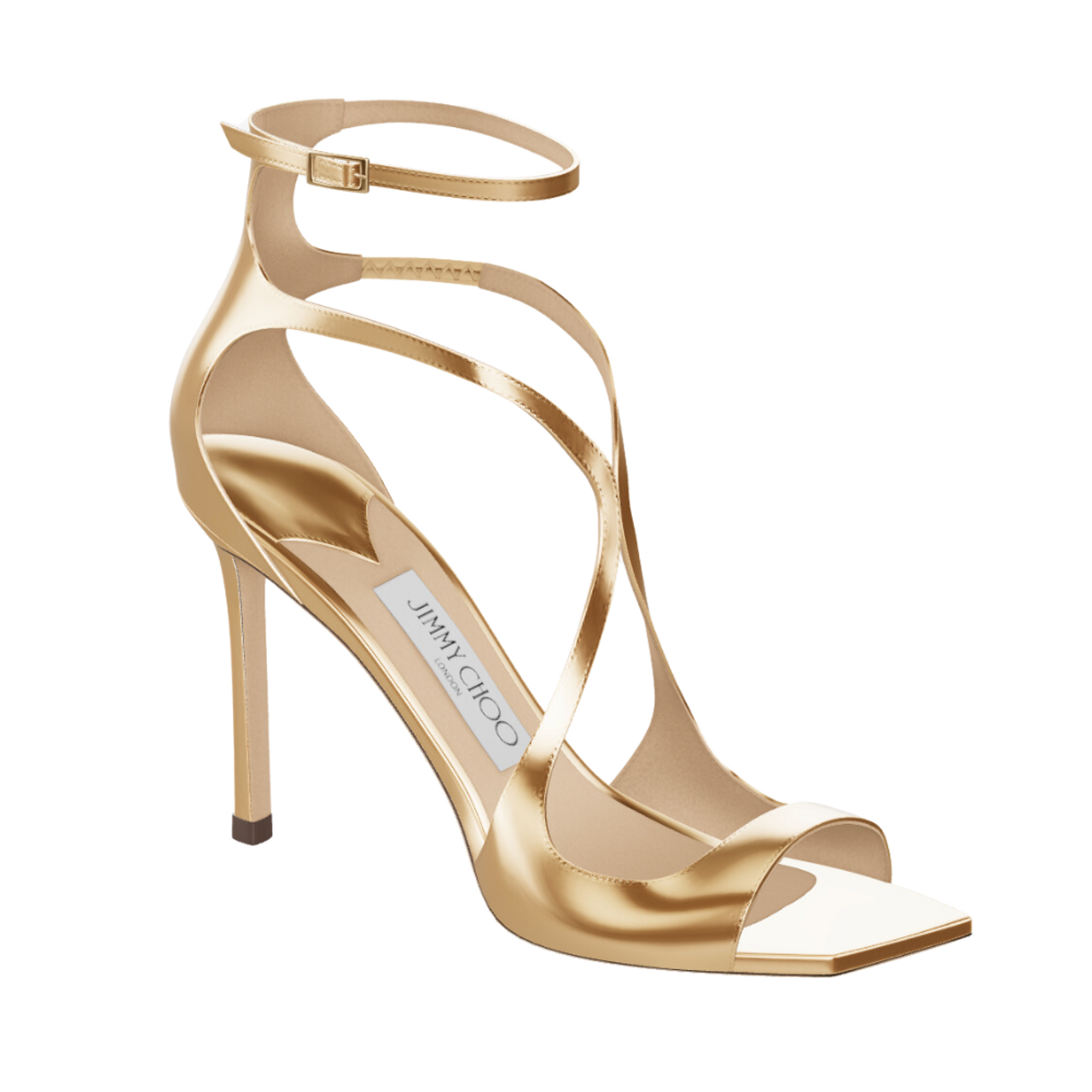 【送料&関税込】Jimmy Choo Azia Leather Sandals Jimmy Choo Azia Liquid Metal Leather Sandals