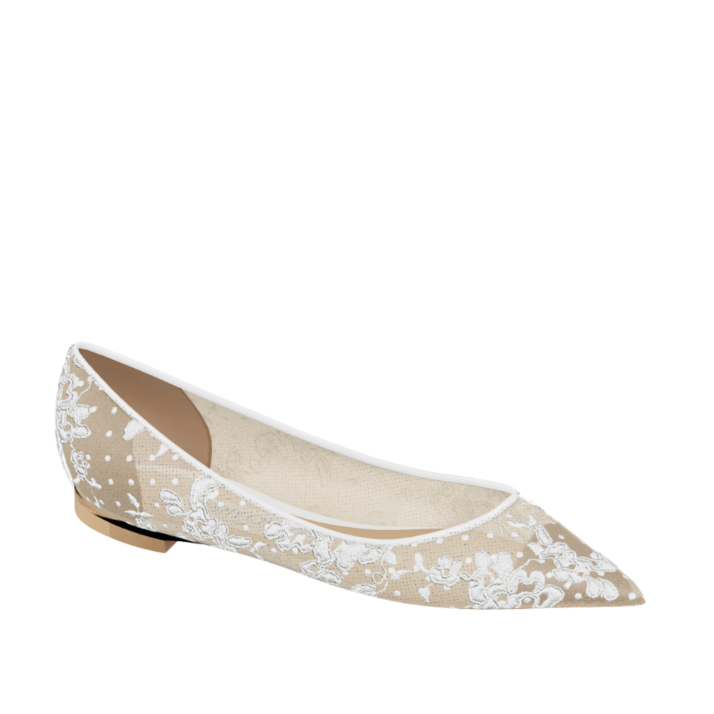 Jimmy Choo Romy Floral Lace Flats