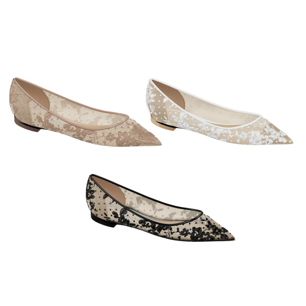 Jimmy Choo Romy Floral Lace Flats