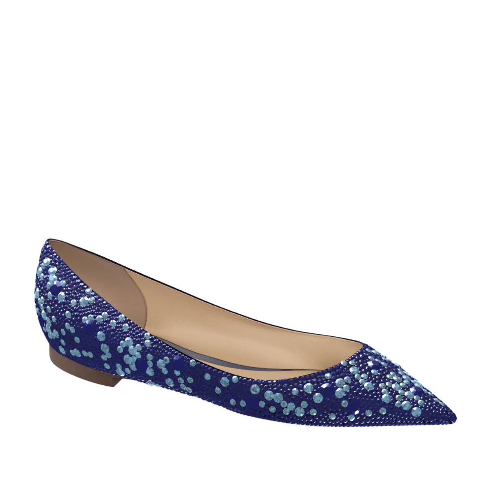 Jimmy Choo Romy Satin with Crystals Flats