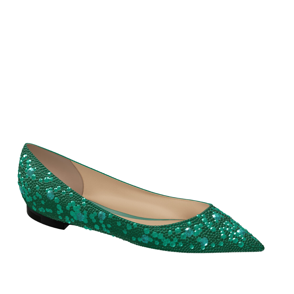Jimmy Choo Romy Satin with Crystals Flats