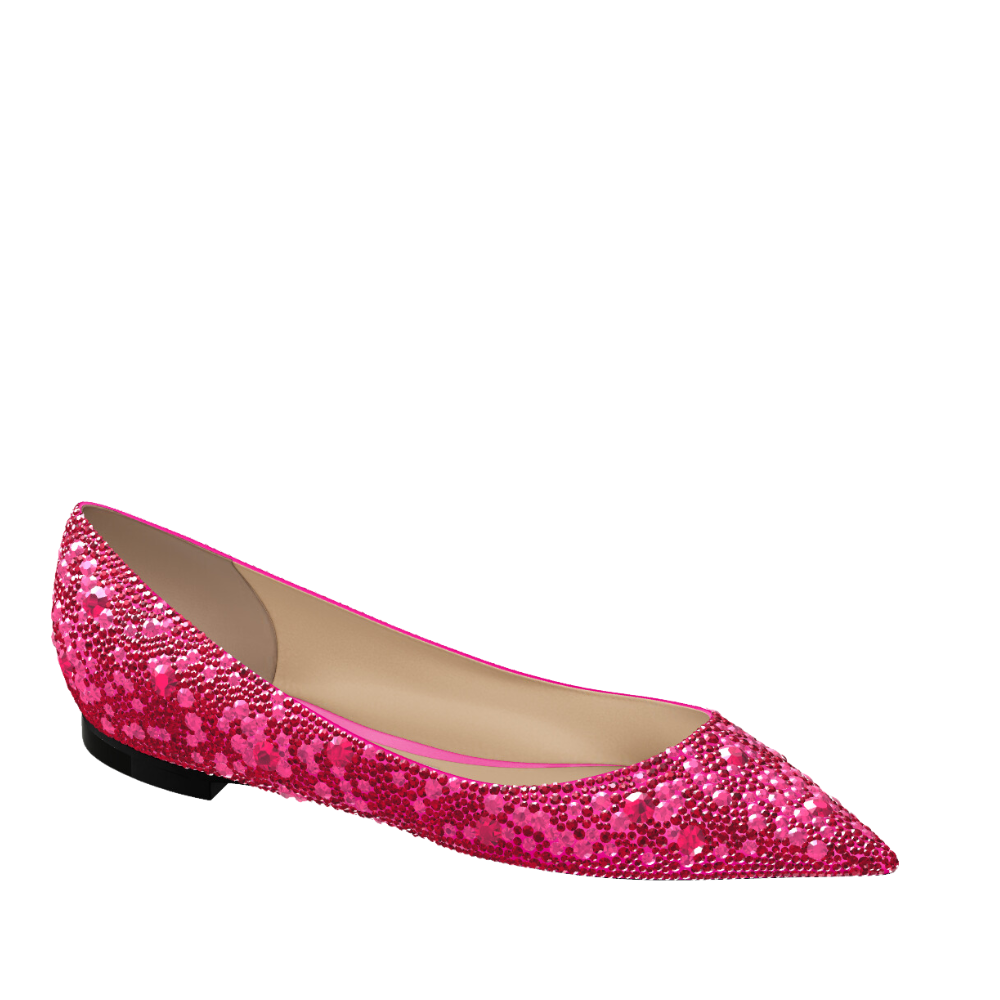 Jimmy Choo Romy Satin with Crystals Flats