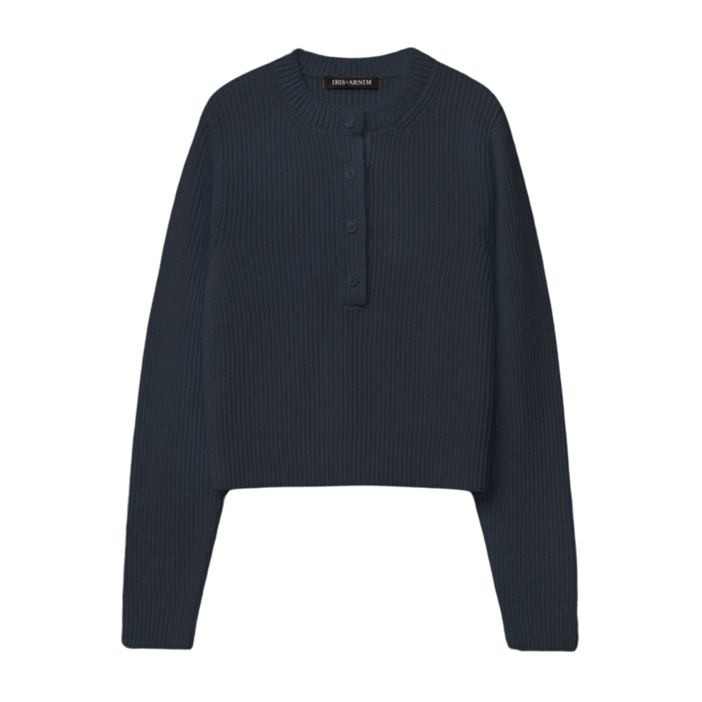 Iris Von Arnim Gabo Stonewashed Cashmere Sweater in Navy