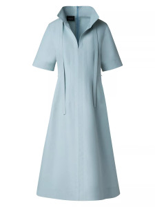 Akris Cotton Poplin Midi Dress in Stone Blue, Size 10 Akris Cotton Poplin Midi Dress in Stone Blue, Size 10
