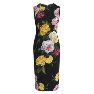 Dolce&Gabbana Peony Rose Print Sleeveless Midi Dress Dolce&Gabbana Peony Rose Print Sleeveless Midi Dress