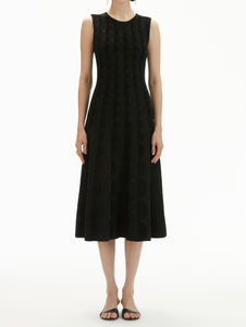 Oscar de la Renta Sleeveless Circle Jacquard Dress in Black, Size Small Oscar de la Renta Sleeveless Circle Jacquard Dress in Black, Size Small