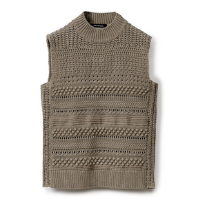 Fabiana Filippi 3D MultiStitch Cotton Crewneck Tank Top in Clay, Size 42 Fabiana Filippi 3D MultiStitch Cotton Crewneck Tank Top in Clay, Size 42