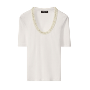 Fabiana Filippi Jersey T-Shirt in Optical White/White, Size 44 Fabiana Filippi Jersey T-Shirt in Optical White/White, Size 44