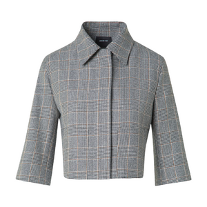Akris Winslow Check Cashmere Jacket in Black-Terra Akris Winslow Check Cashmere Jacket in Black-Terra