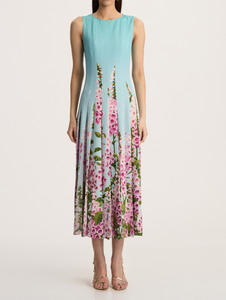*VIRTUAL TRUNK SHOW* Oscar de la Renta Sleeveless Foxgloves Chiffon Insert Dress *VIRTUAL TRUNK SHOW* Oscar de la Renta Sleeveless Foxgloves Chiffon Insert Dress