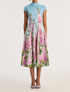 *VIRTUAL TRUNK SHOW* Oscar de la Renta Cap Sleeve Foxglove Poplin Dress