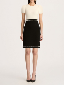 *VIRTUAL TRUNK SHOW* Oscar de la Renta Short Sleeve Bubble Trim Knit Dress