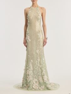*VIRTUAL TRUNK SHOW* Oscar de la Renta Sleeveless Allover Sequin Embroidered Gown *VIRTUAL TRUNK SHOW* Oscar de la Renta Sleeveless Allover Sequin Embroidered Gown