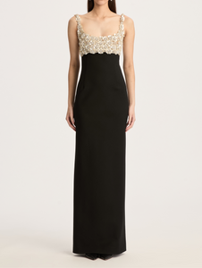 *VIRTUAL TRUNK SHOW* Oscar de la Renta Sleeveless Mother Of Pearl Embroidered Bustier Gown *VIRTUAL TRUNK SHOW* Oscar de la Renta Sleeveless Mother Of Pearl Embroidered Bustier Gown