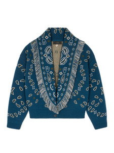 ALANUI Bandana Jacquard Cardi-Bomber in Arbour-Multicolor ALANUI Bandana Jacquard Cardi-Bomber in Arbour-Multicolor