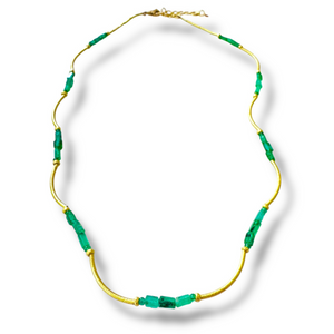 *SIP & SHOP EVENT* Mara Labell Designs 18K Gold Dangerous Curves Emerald Nugget Necklace, 20" *SIP & SHOP EVENT* Mara Labell Designs 18K Gold Dangerous Curves Emerald Nugget Necklace, 20"