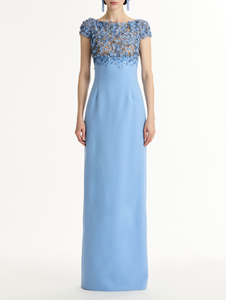 *VIRTUAL TRUNK SHOW* Oscar de la Renta Cap Sleeve Bitty Hoya Flowers Embroidered Gown *VIRTUAL TRUNK SHOW* Oscar de la Renta Cap Sleeve Bitty Hoya Flowers Embroidered Gown