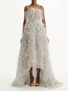 *VIRTUAL TRUNK SHOW* Oscar de la Renta Strapless Dramatic Point D'esprit Gown *VIRTUAL TRUNK SHOW* Oscar de la Renta Strapless Dramatic Point D'esprit Gown