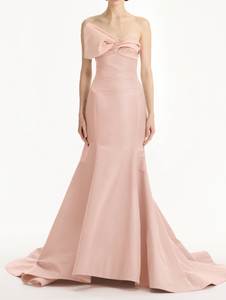 *VIRTUAL TRUNK SHOW* Oscar de la Renta Strapless Draped Bow Detail Faille Gown *VIRTUAL TRUNK SHOW* Oscar de la Renta Strapless Draped Bow Detail Faille Gown