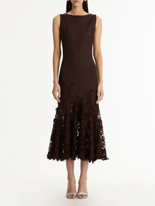 *VIRTUAL TRUNK SHOW* Oscar de la Renta Sleeveless Porcelain Flowers Guipure Dress *VIRTUAL TRUNK SHOW* Oscar de la Renta Sleeveless Porcelain Flowers Guipure Dress