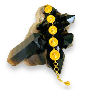 Mara Labell Designs 18K Gold Diamond Shield Bracelet, 7.5" Mara Labell Designs 18K Gold Diamond Shield Bracelet, 7.5"
