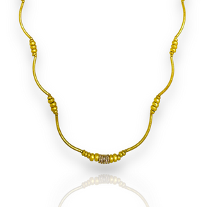 Mara Labell Designs 18K Gold Dangerous Curves 5 Diamond Pave Rondelle Necklace, 22" Mara Labell Designs 18K Gold Dangerous Curves 5 Diamond Pave Rondelle Necklace, 22"