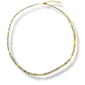 Mara Labell Designs 18K Gold Daily Diamonds Champagne Clear Faceted Rondelle Necklace, 18" Mara Labell Designs 18K Gold Daily Diamonds Champagne Clear Faceted Rondelle Necklace, 18"
