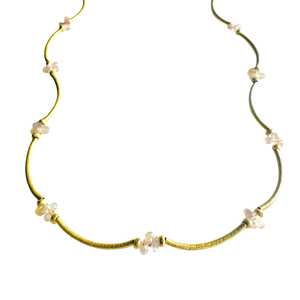 Mara Labell Designs 18K Gold Dangerous Curves Blush Sapphire Briolettes Necklace, 18" Mara Labell Designs 18K Gold Dangerous Curves Blush Sapphire Briolettes Necklace, 18"