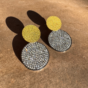 Mara Labell Designs Perfect Pave Rhodium Disk Earrings, 22mm Mara Labell Designs Perfect Pave Rhodium Disk Earrings, 22mm