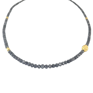 Mara Labell Designs 18K Gold Daily Diamonds Salt & Pepper Diamonds with Offset Pebble Necklace, 22" Mara Labell Designs 18K Gold Daily Diamonds Salt & Pepper Diamonds with Offset Pebble Necklace, 22"