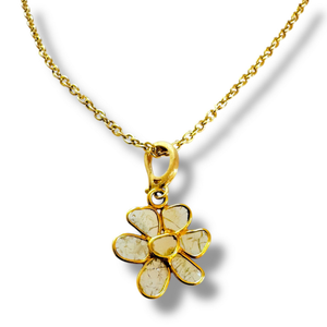 Mara Labell Designs 18K Gold Diamond Slice Flower Power Medallion Cable Chain Necklace, 16" Mara Labell Designs 18K Gold Diamond Slice Flower Power Medallion Cable Chain Necklace, 16"