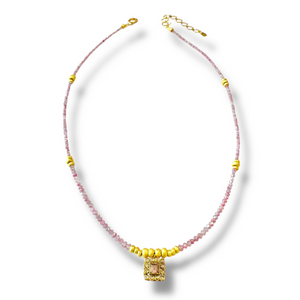 Mara Labell Designs Daily Diamonds The Gift (Pink) and 18K Gold Necklace, 18" Mara Labell Designs Daily Diamonds The Gift (Pink) and 18K Gold Necklace, 18"