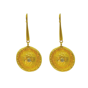Mara Labell Designs 18K Gold Large Shield Diamond Earrings Mara Labell Designs 18K Gold Large Shield Diamond Earrings