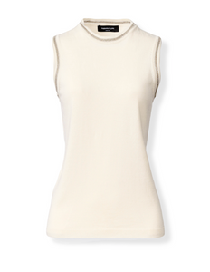 *VIRTUAL TRUNK SHOW* Fabiana Filippi Cotton Tank Top with Contrast Trim *VIRTUAL TRUNK SHOW* Fabiana Filippi Cotton Tank Top with Contrast Trim