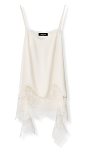 *VIRTUAL TRUNK SHOW* Fabiana Filippi Crepe de Chine Long Lingerie Top with Lace Trims *VIRTUAL TRUNK SHOW* Fabiana Filippi Crepe de Chine Long Lingerie Top with Lace Trims
