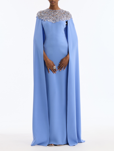 *VIRTUAL TRUNK SHOW* Oscar de la Renta Open Sleeve Glass And Sequin Scallop Caftan