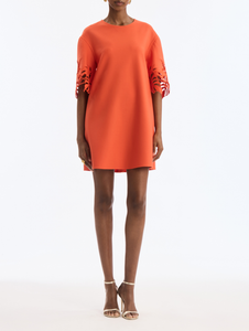 *VIRTUAL TRUNK SHOW* Oscar de la Renta Short Sleeve Palm Tree Cut Out Shift Dress