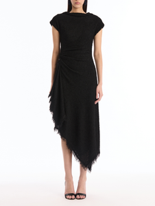 *VIRTUAL TRUNK SHOW* Oscar de la Renta Short Sleeve Draped Viscose Boucle Dress