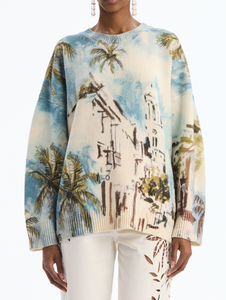 *VIRTUAL TRUNK SHOW* Oscar de la Renta Landscape Printed Pullover